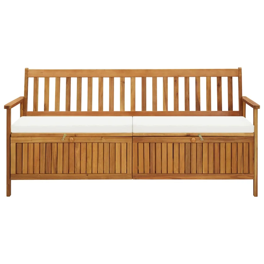 Banc de rangement avec coussin 170 cm Bois d'acacia solide - 2