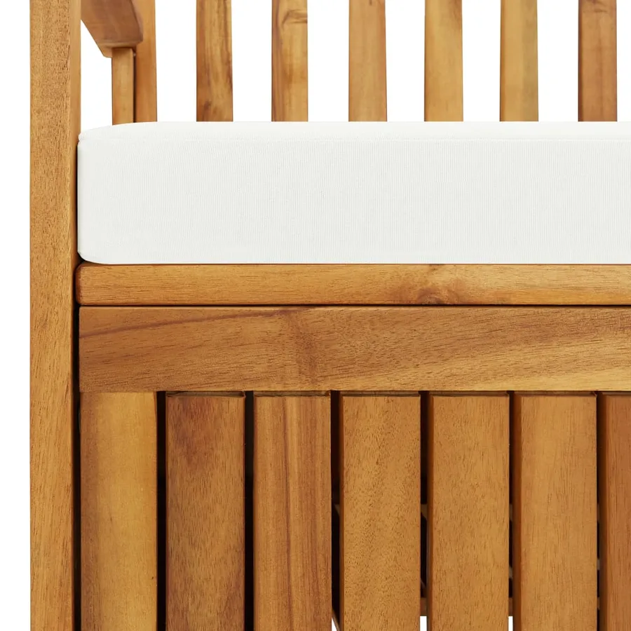 Banc de rangement avec coussin 170 cm Bois d'acacia solide - 6