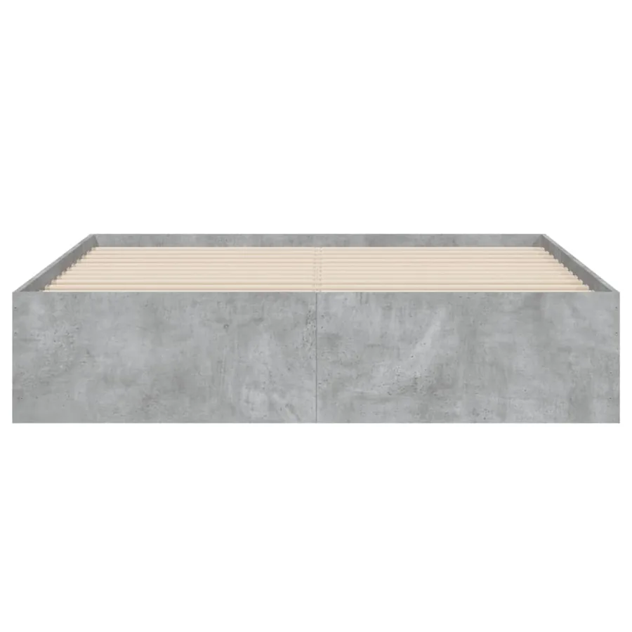 Cadre de lit avec tiroirs sans matelas gris béton 140x190 cm - 6