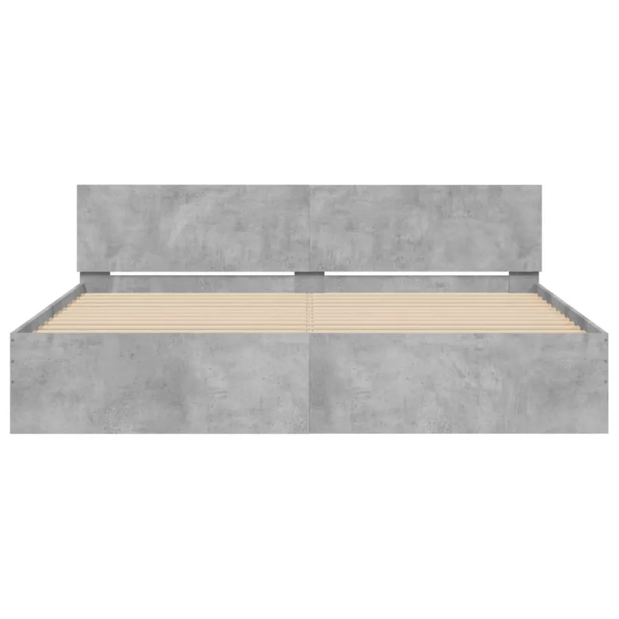 Cadre de lit avec LED sans matelas gris béton 180x200 cm - 7