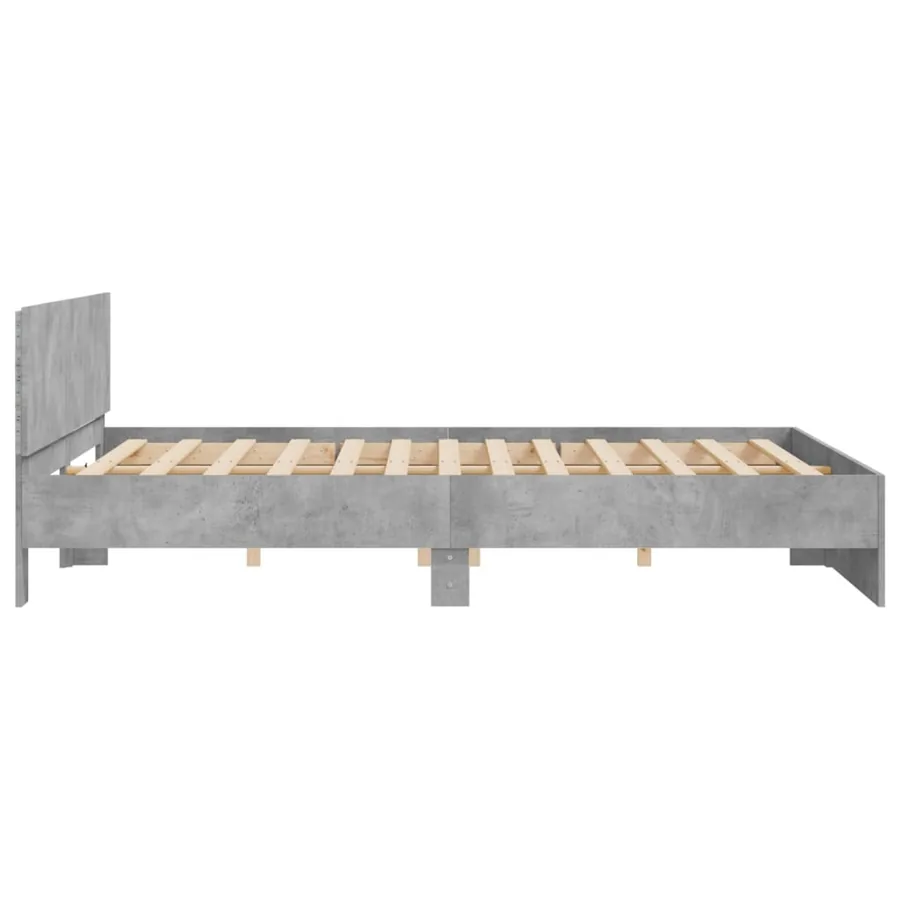 Cadre de lit avec LED sans matelas gris béton 180x200 cm - 8