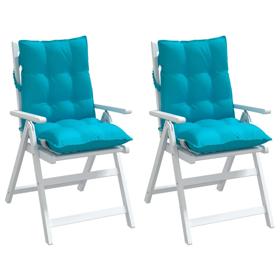 Coussins de chaise à dossier bas lot de 2 turquoise - 4