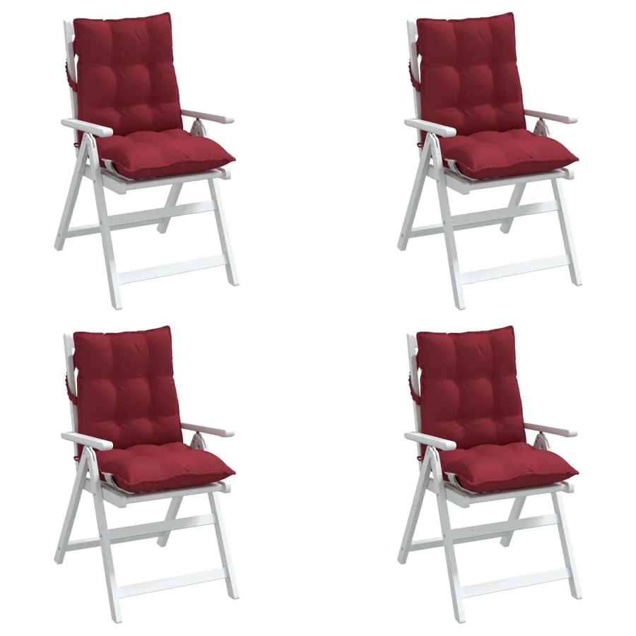 Coussins de chaise à dossier bas lot de 4 rouge bordeaux - 4