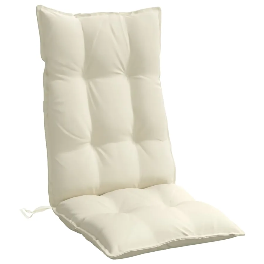 Coussins de chaise à dossier haut lot de 6 crème tissu oxford - 5