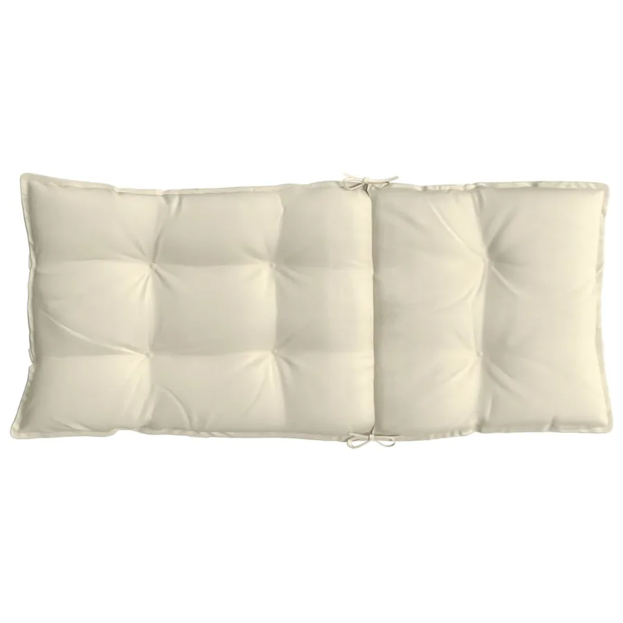 Coussins de chaise à dossier haut lot de 6 crème tissu oxford - 7