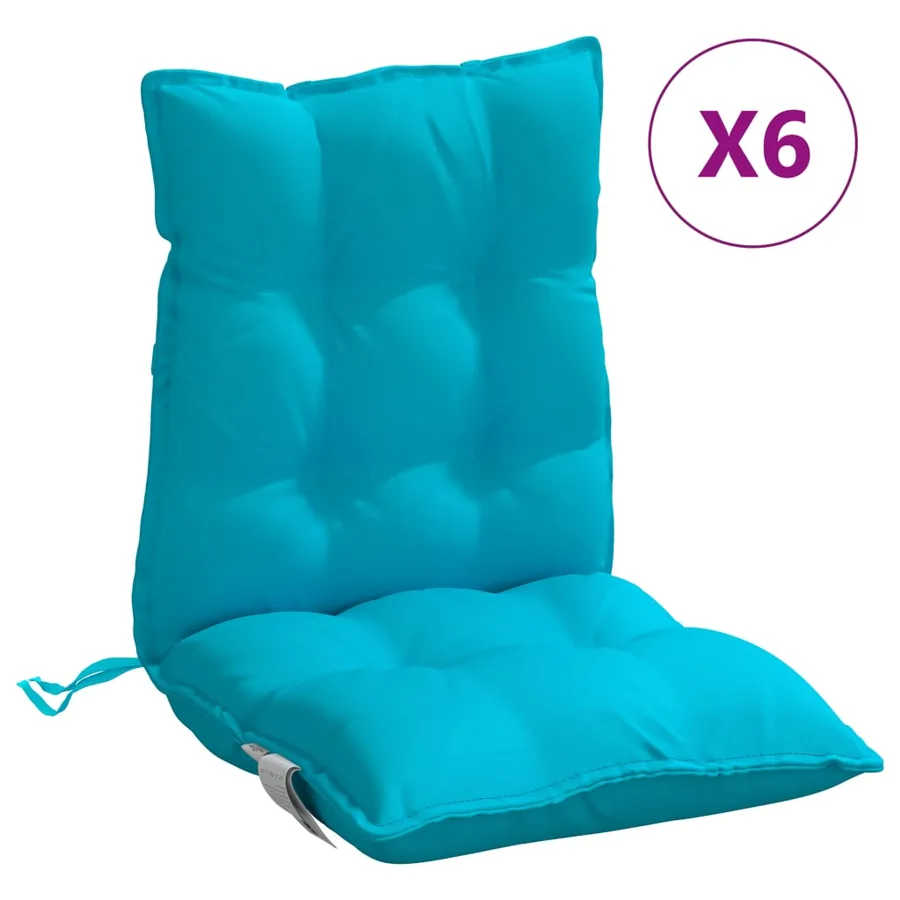 Coussins de chaise à dossier bas lot de 6 turquoise - 2