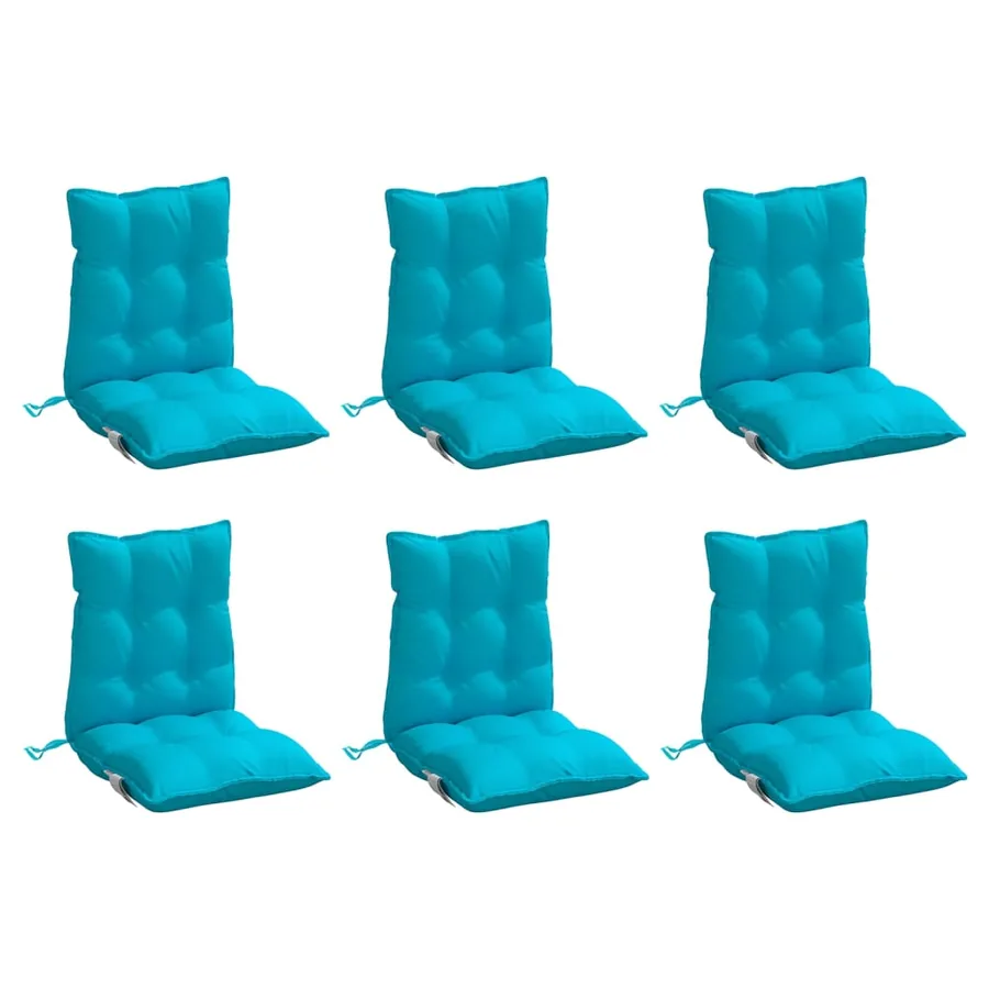 Coussins de chaise à dossier bas lot de 6 turquoise - 3