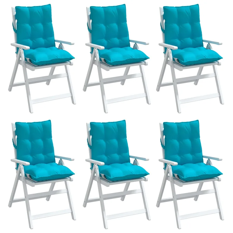 Coussins de chaise à dossier bas lot de 6 turquoise - 4