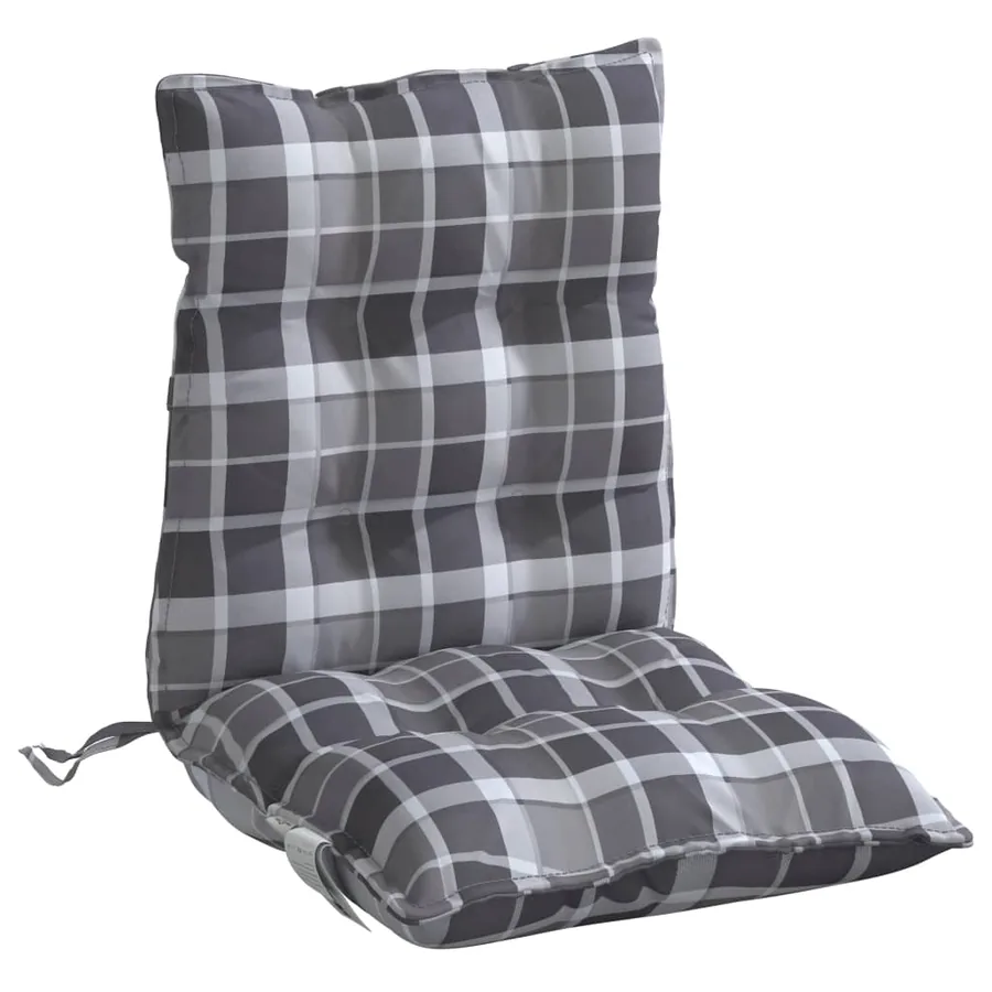 Coussins de chaise à dossier bas lot de 6 motif à carreaux gris - 5