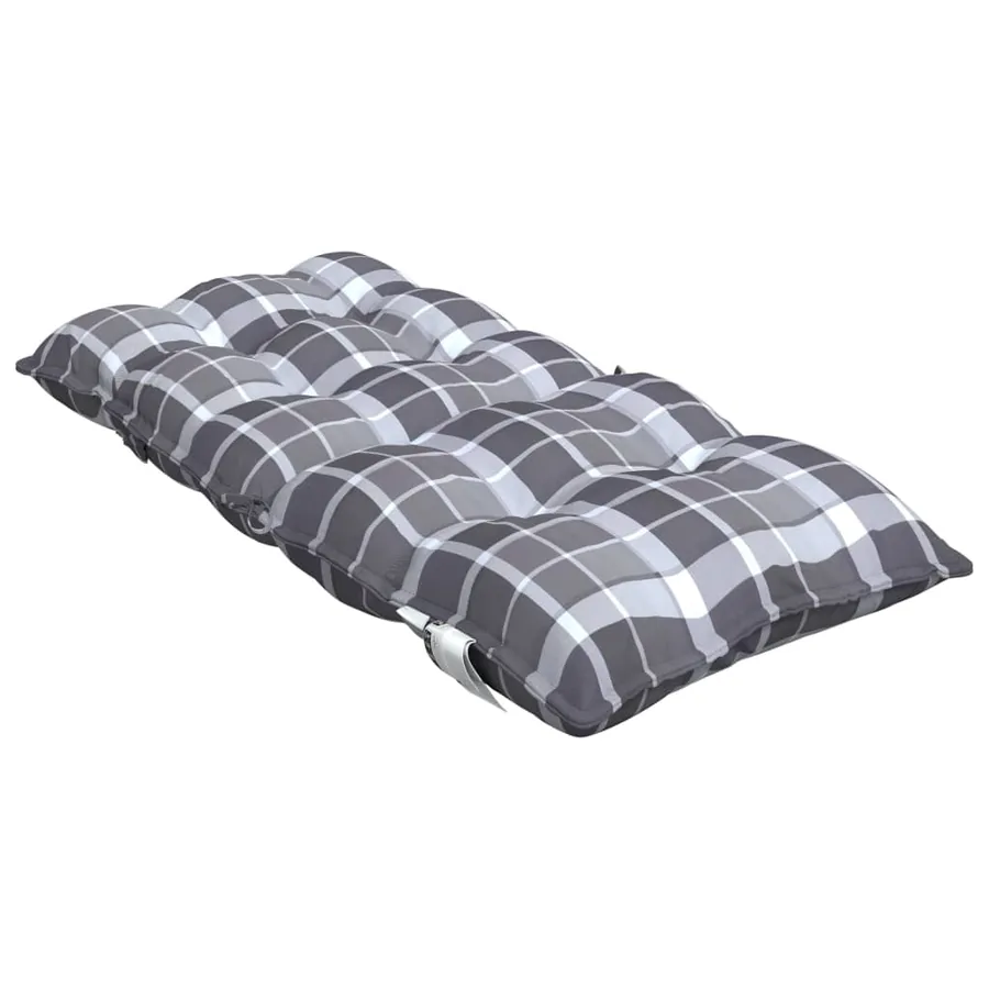 Coussins de chaise à dossier bas lot de 6 motif à carreaux gris - 6