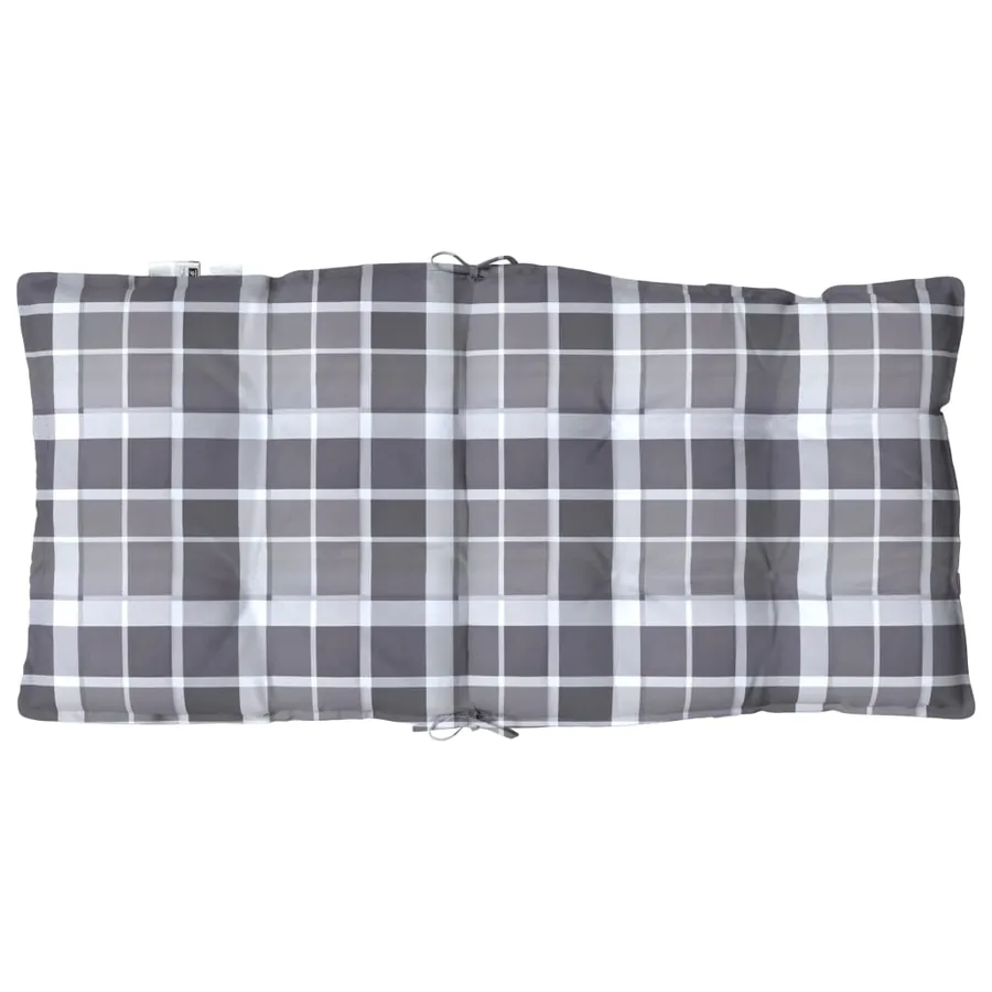 Coussins de chaise à dossier bas lot de 6 motif à carreaux gris - 7