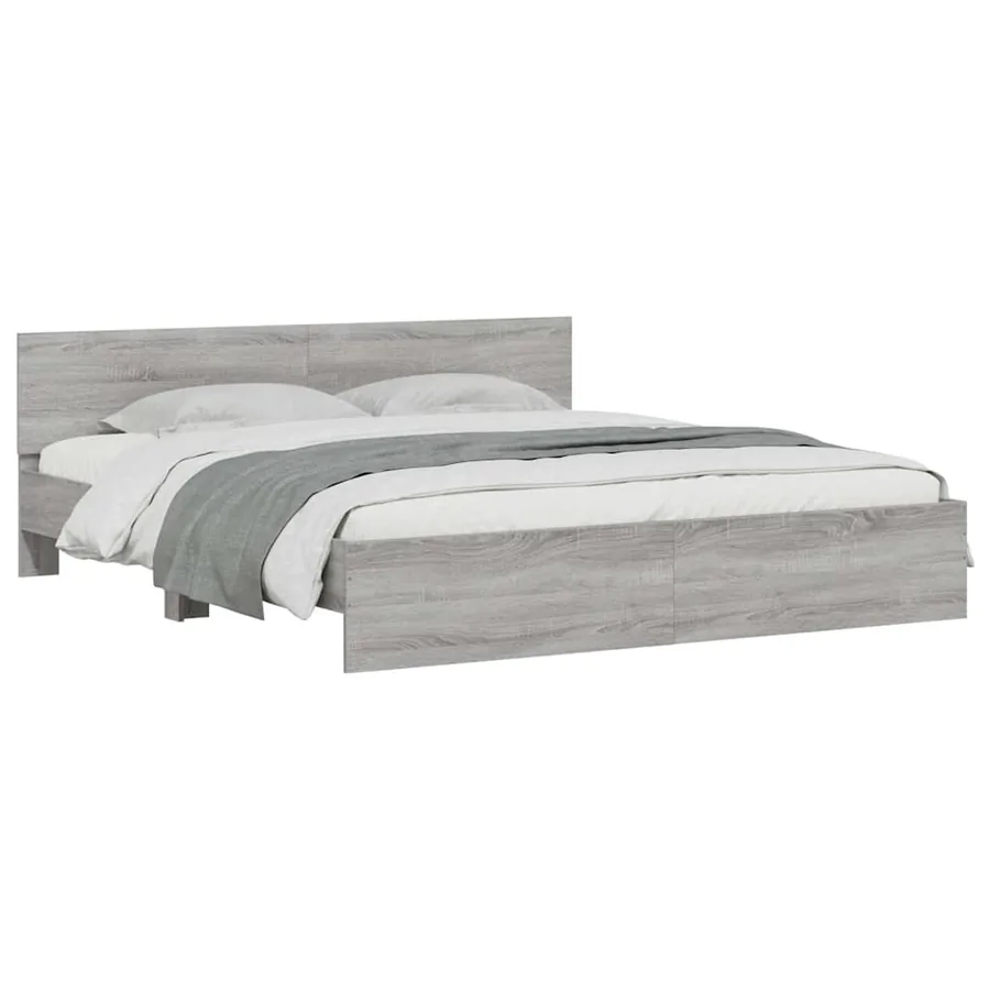 Cadre de lit avec LED sans matelas sonoma gris 180x200 cm - 3