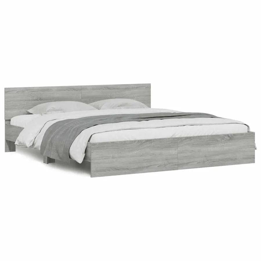 Cadre de lit avec LED sans matelas sonoma gris 180x200 cm - 5