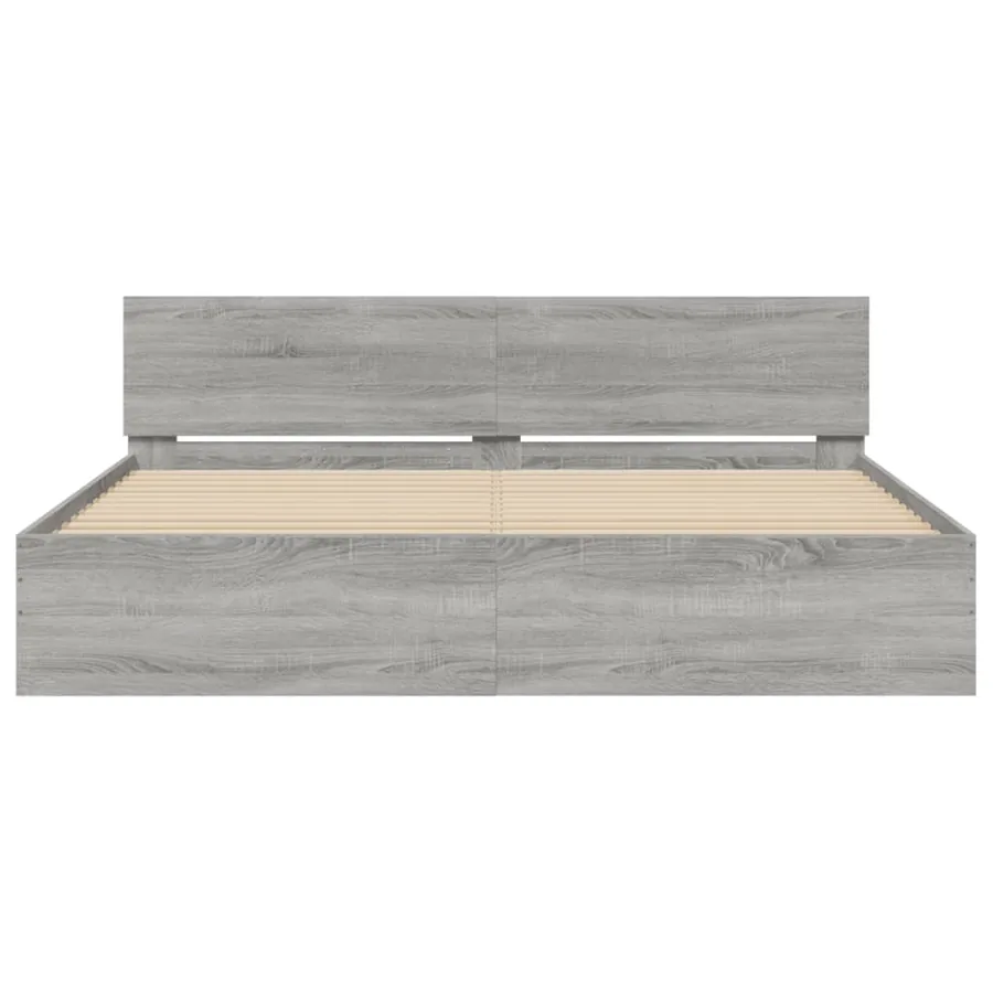 Cadre de lit avec LED sans matelas sonoma gris 180x200 cm - 7