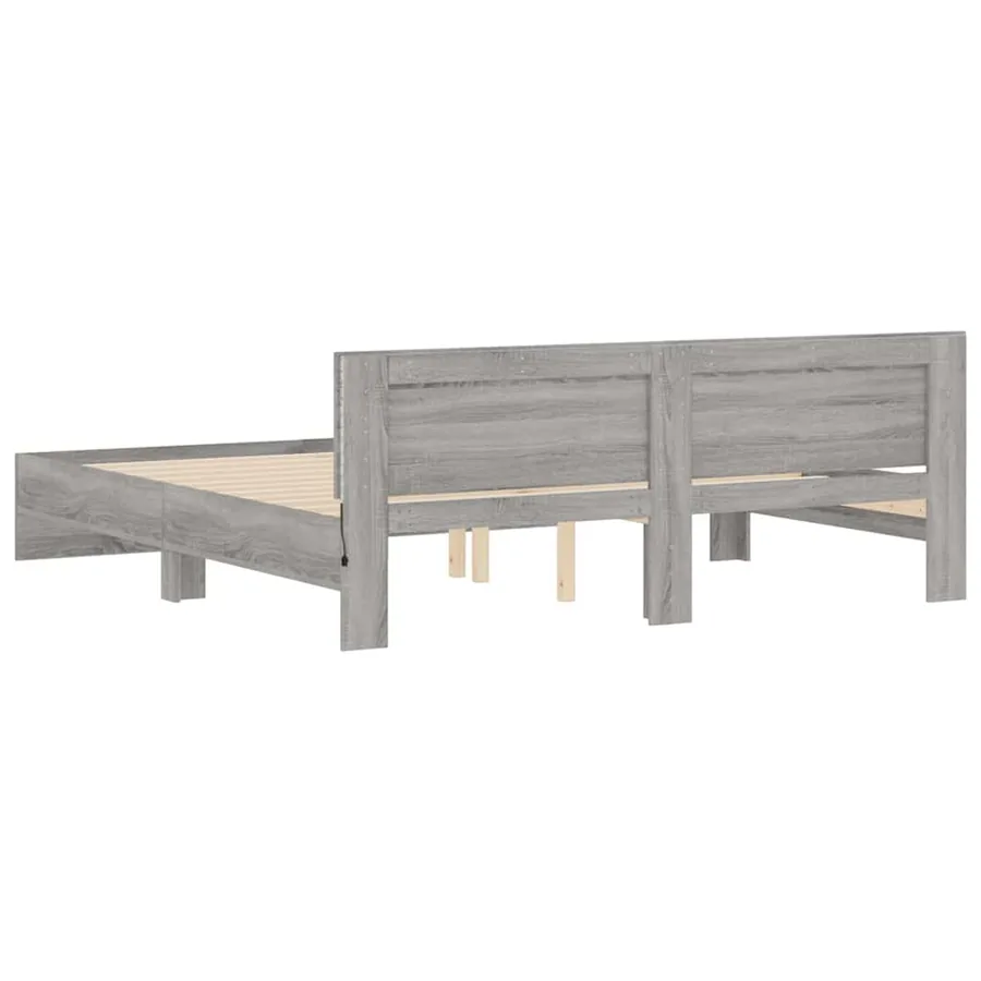 Cadre de lit avec LED sans matelas sonoma gris 180x200 cm - 9