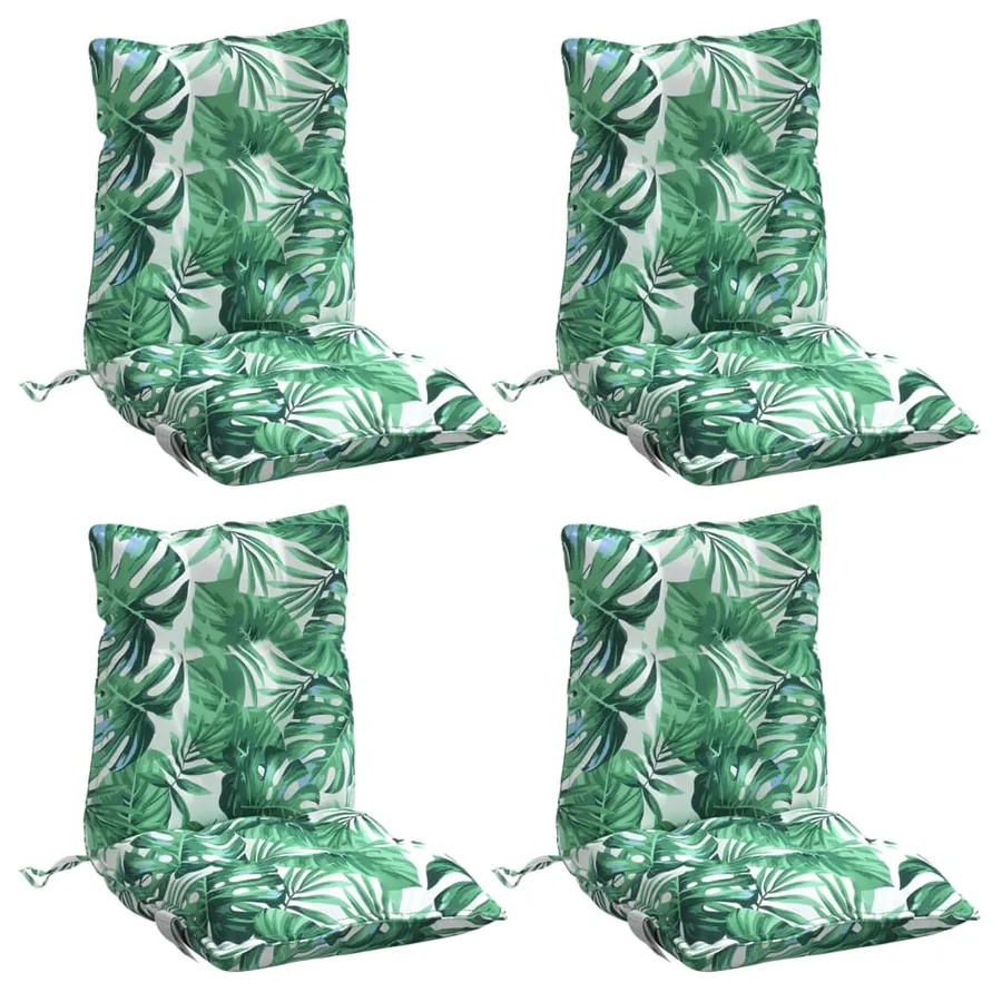 Coussins de chaise à dossier bas lot de 4 modèle de feuille - 3