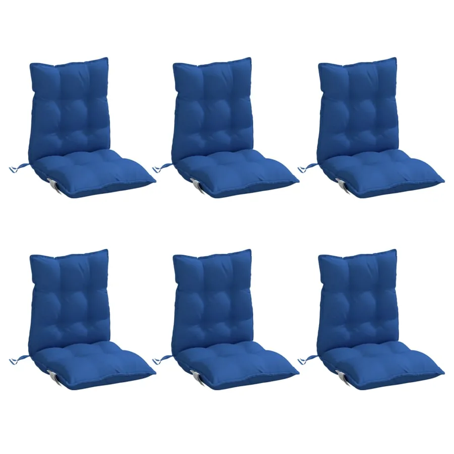 Coussins de chaise à dossier bas lot de 6 bleu royal - 3