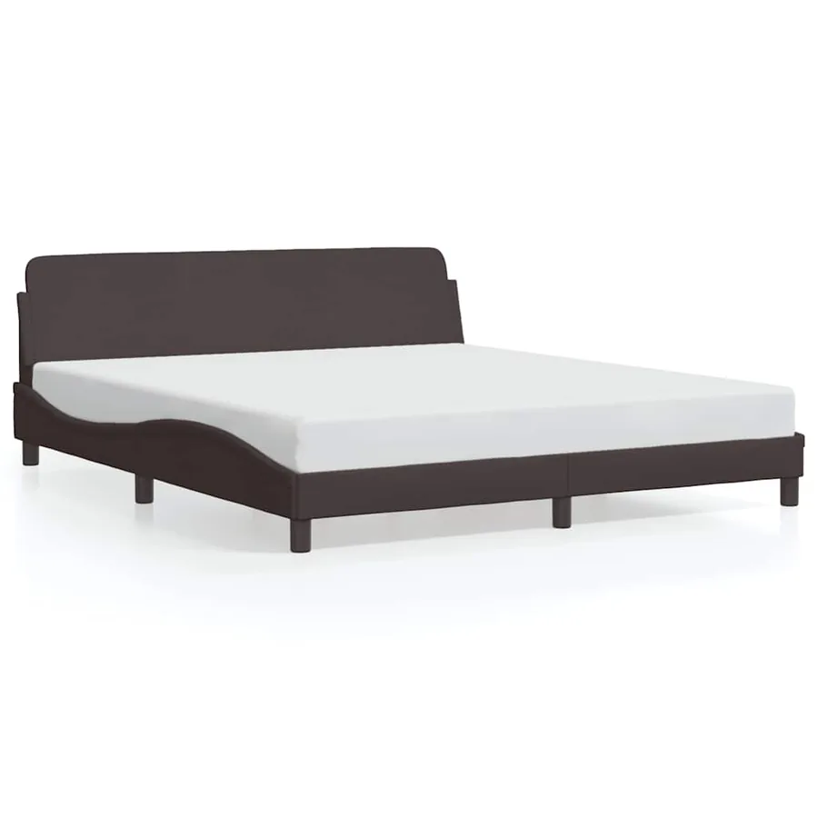 Cadre de lit Dover marron foncé 160x200 cm tissu - 2