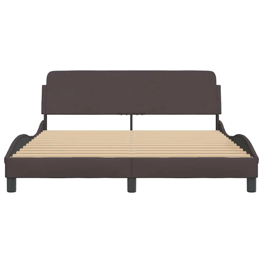 Cadre de lit Dover marron foncé 160x200 cm tissu - 4