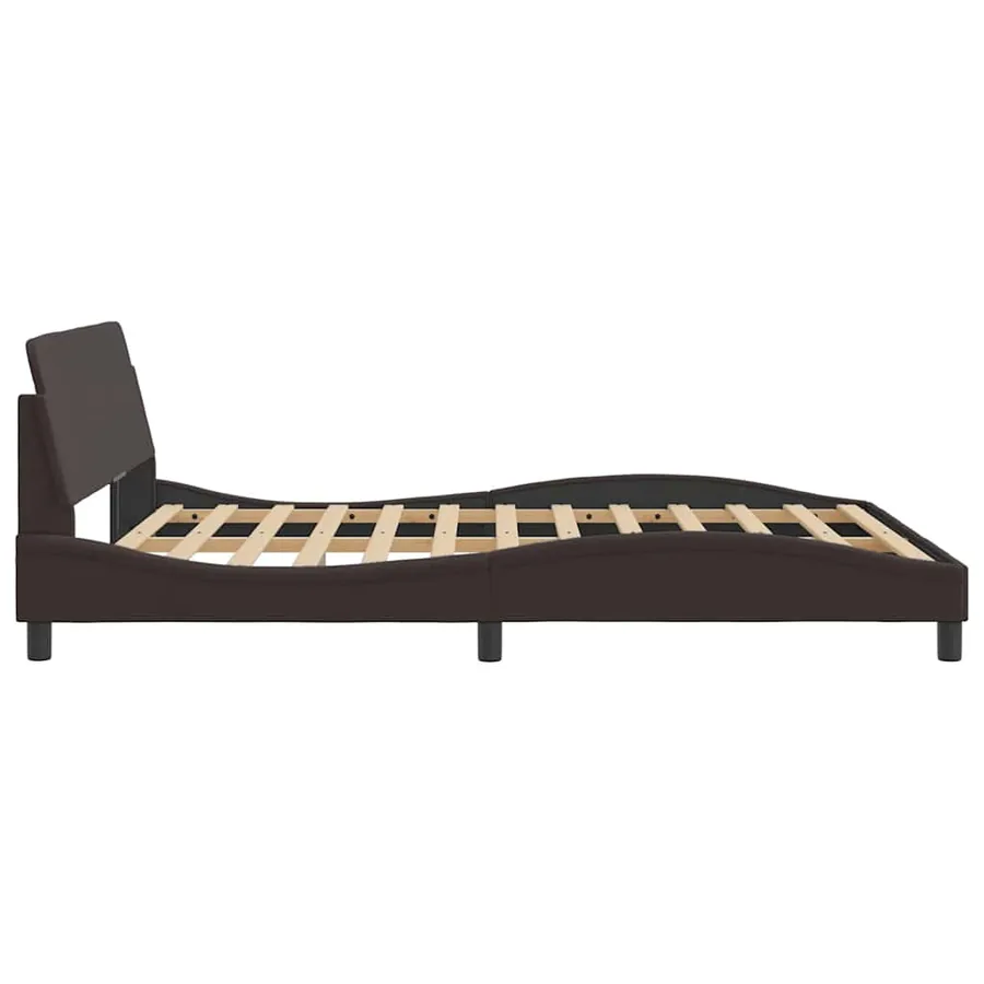 Cadre de lit Dover marron foncé 160x200 cm tissu - 5