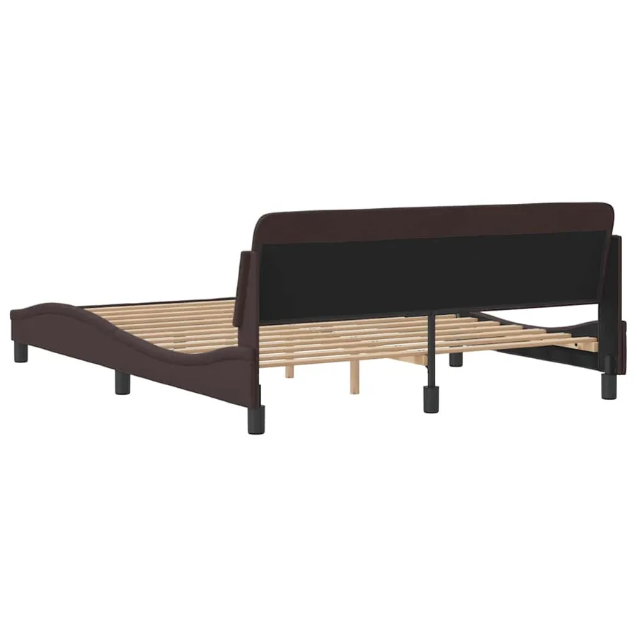 Cadre de lit Dover marron foncé 160x200 cm tissu - 6