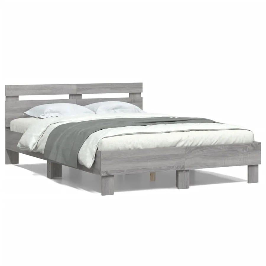 Cadre de lit avec LED sans matelas sonoma gris 120x200 cm - 5