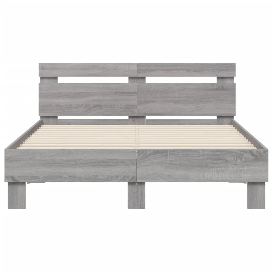 Cadre de lit avec LED sans matelas sonoma gris 120x200 cm - 7