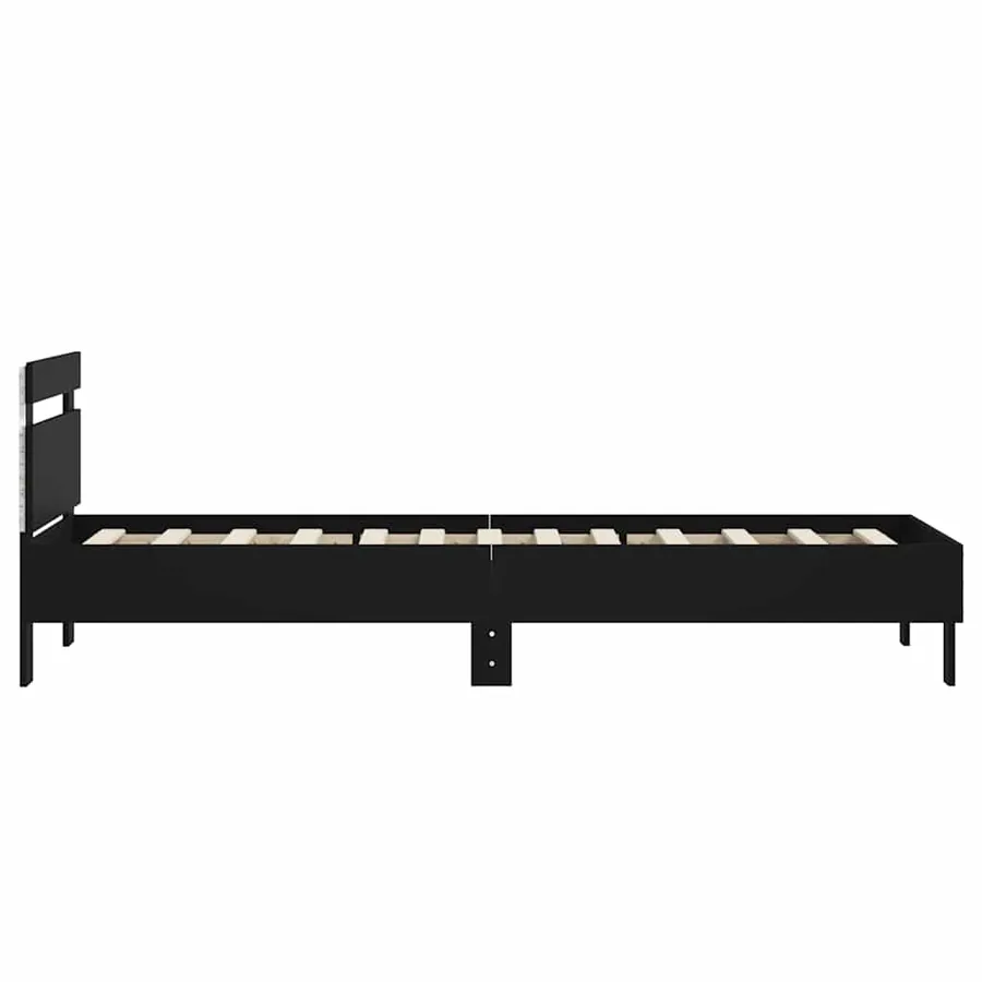 Cadre de lit sans matelas avec lumières LED noir 75x190 cm - 8