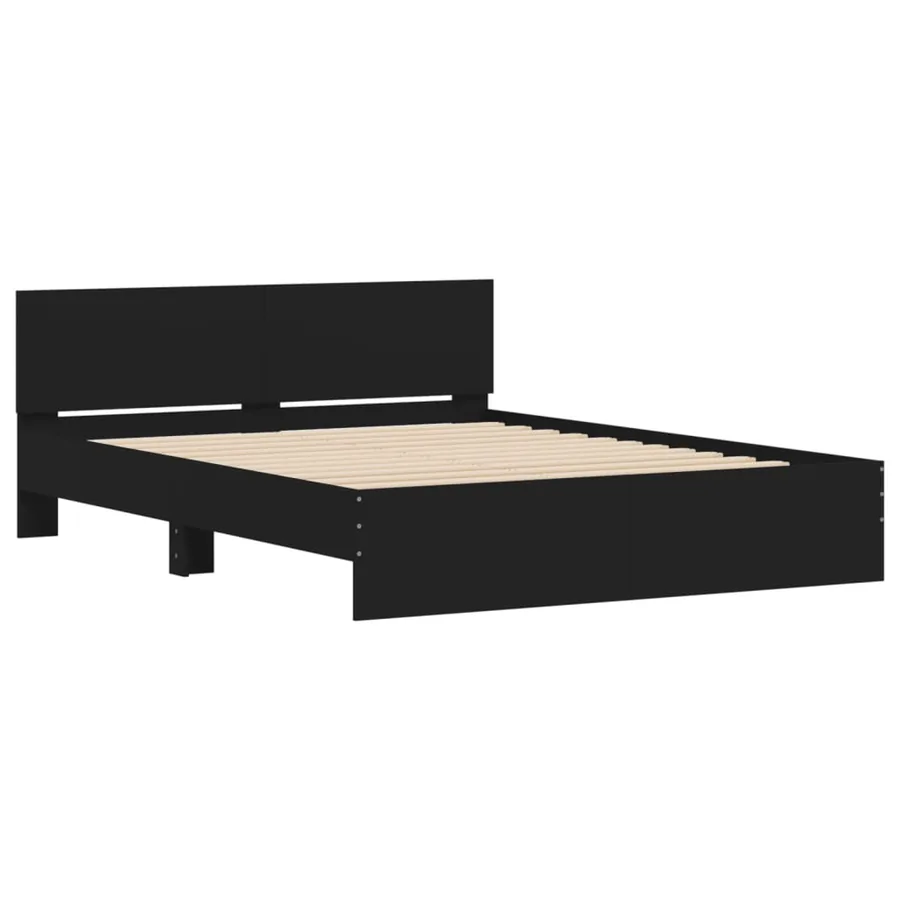 Cadre de lit avec LED sans matelas noir 150x200 cm - 6