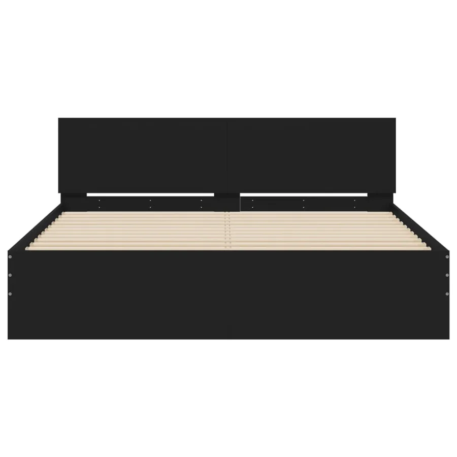 Cadre de lit avec LED sans matelas noir 150x200 cm - 7