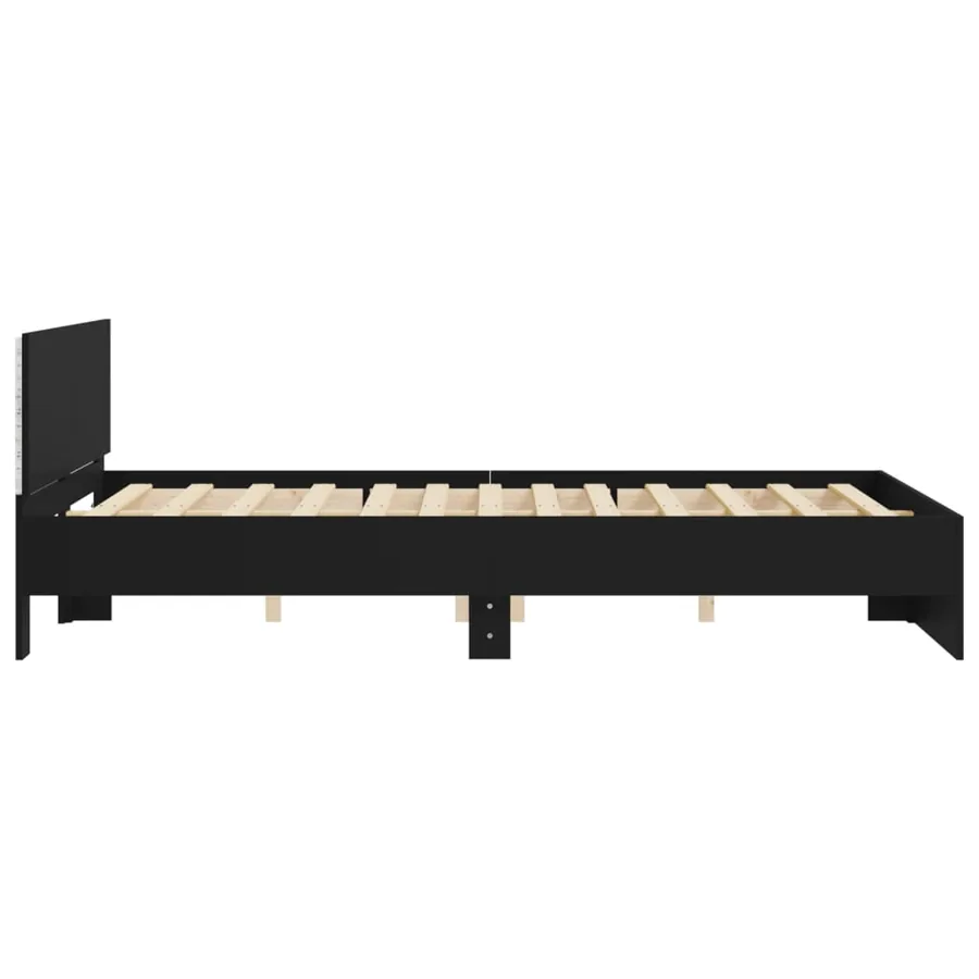 Cadre de lit avec LED sans matelas noir 150x200 cm - 8