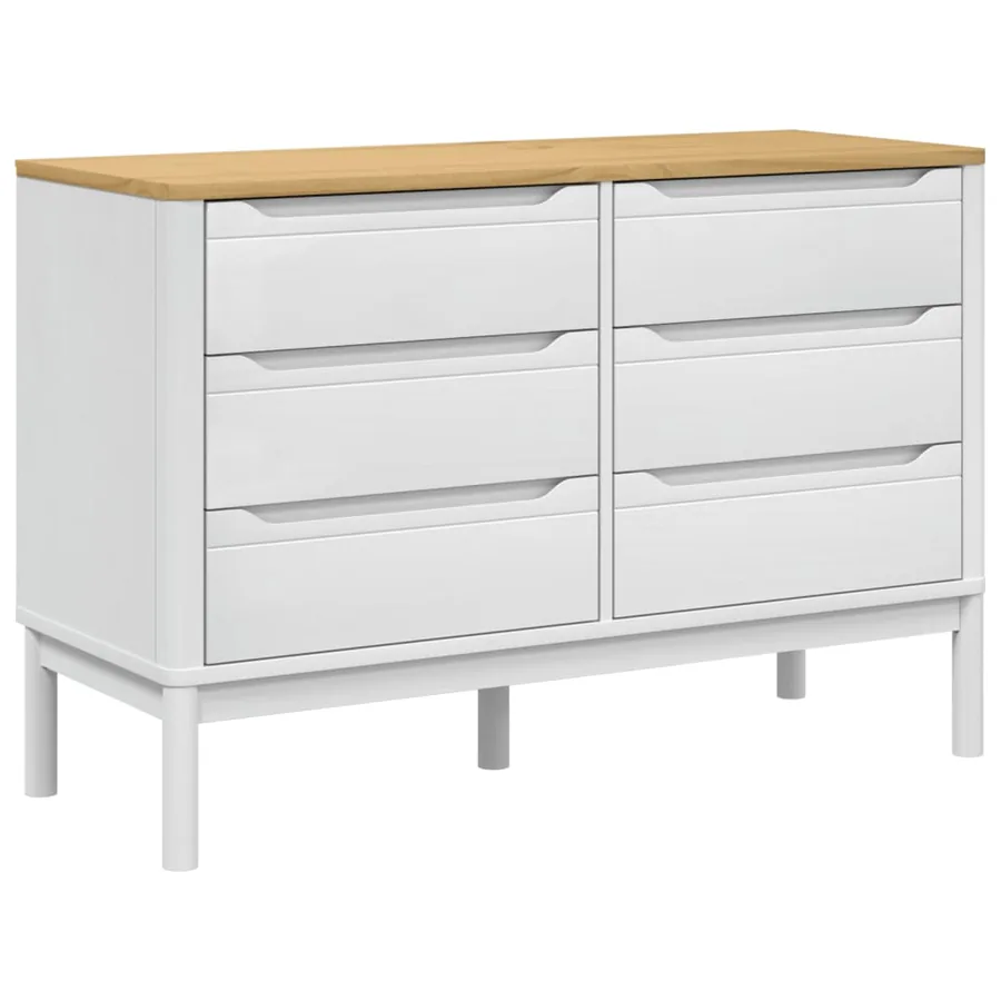 Commode FLORO blanc bois de pin massif - 2