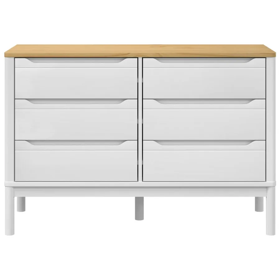 Commode FLORO blanc bois de pin massif - 5
