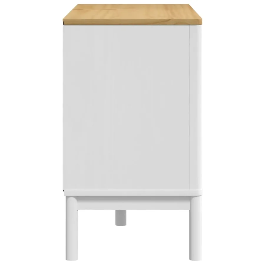 Commode FLORO blanc bois de pin massif - 6