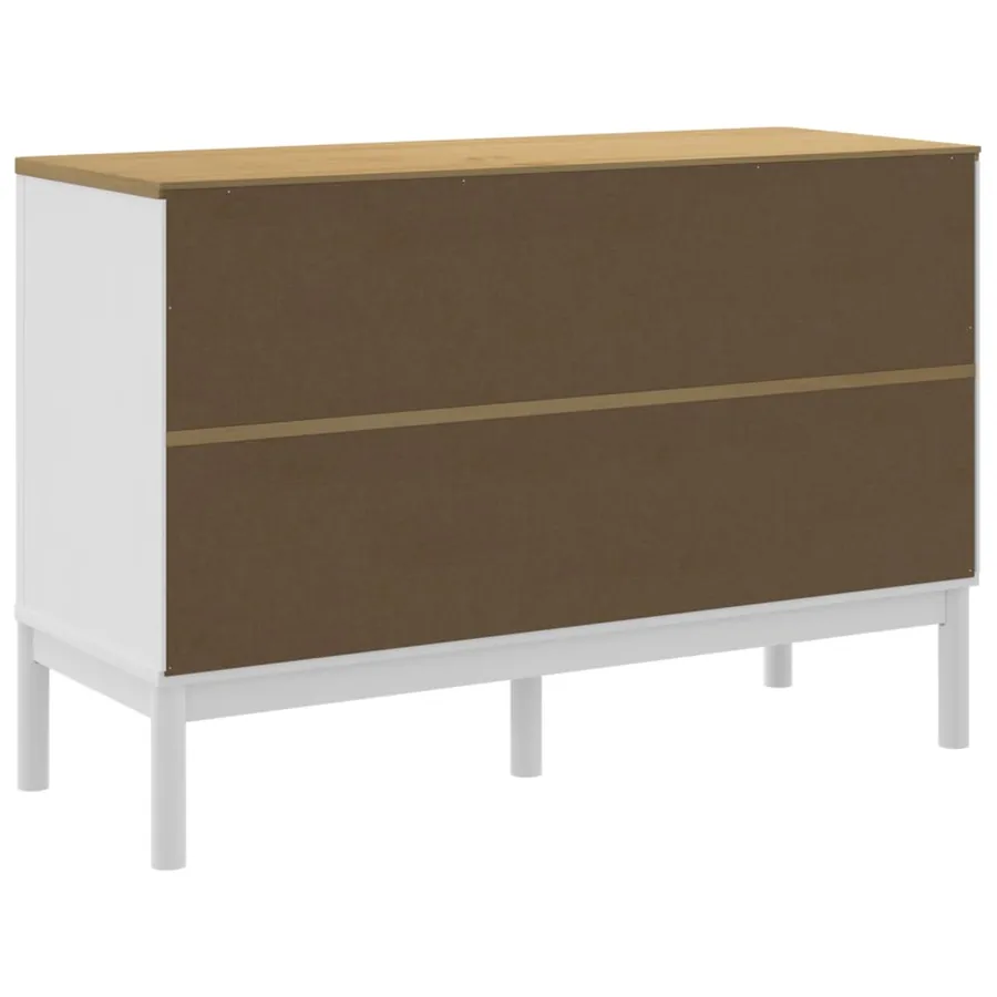 Commode FLORO blanc bois de pin massif - 7