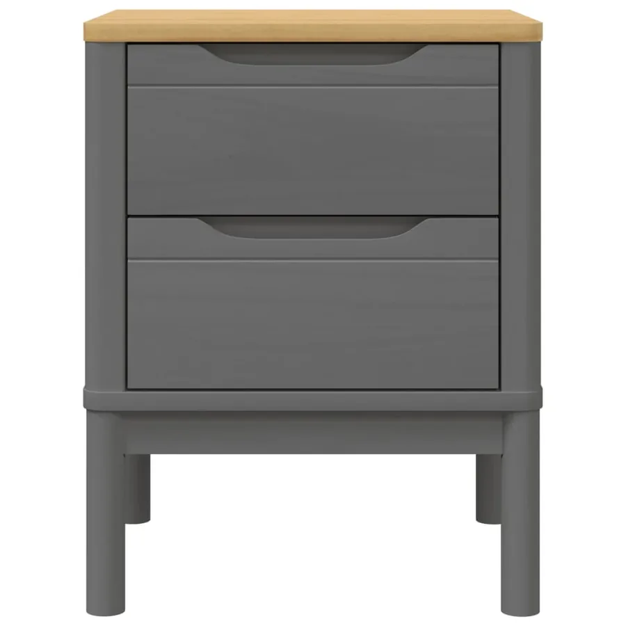 Table de chevet FLORO gris 45x39x57 cm bois de pin massif - 5