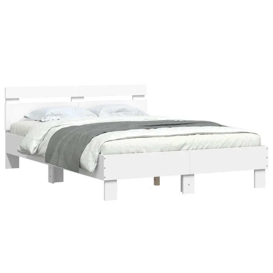 Cadre de lit avec LED sans matelas blanc 120x200 cm - 3