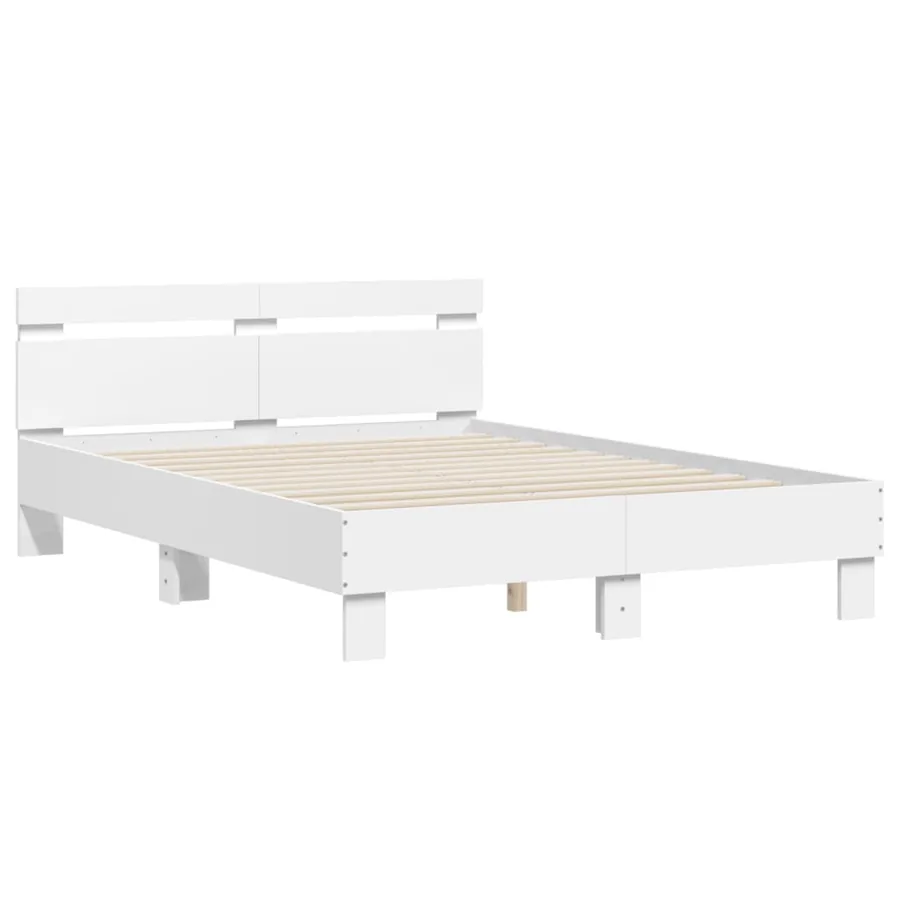 Cadre de lit avec LED sans matelas blanc 120x200 cm - 6