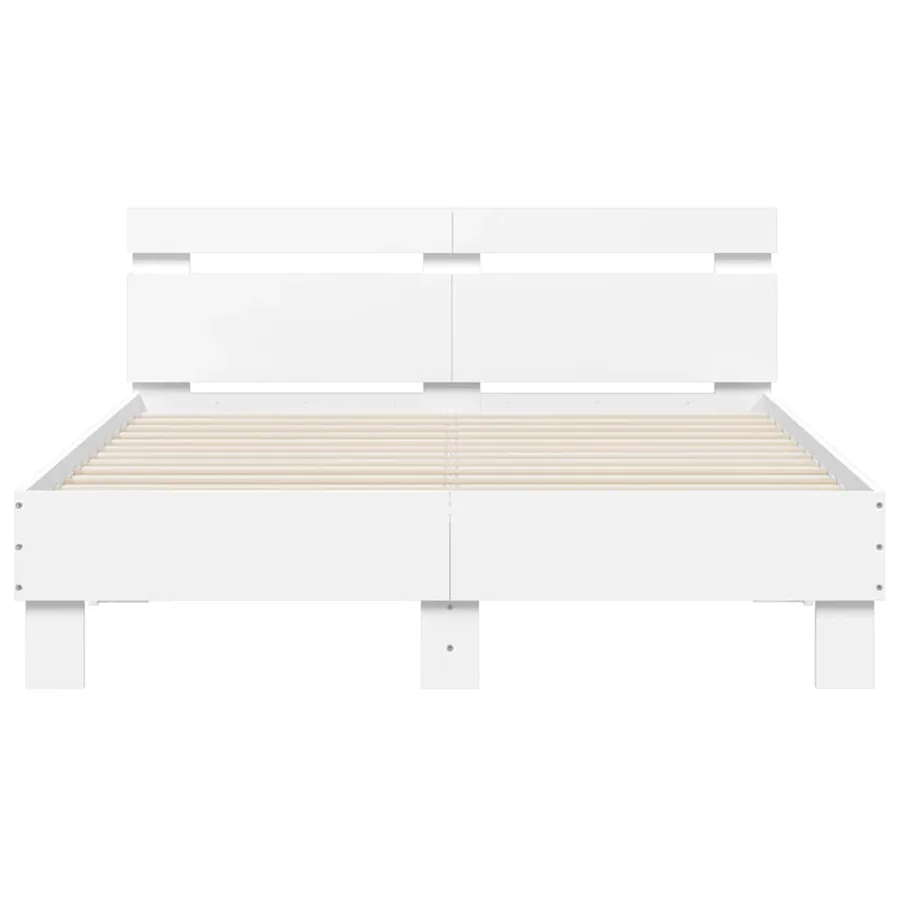 Cadre de lit avec LED sans matelas blanc 120x200 cm - 7