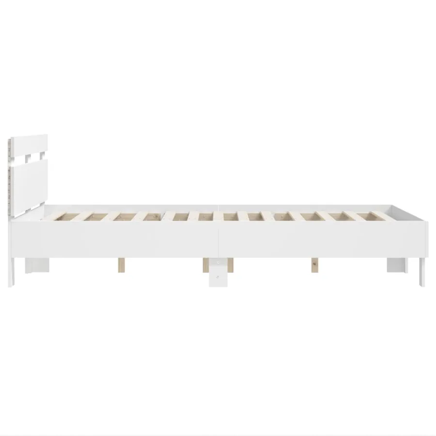 Cadre de lit avec LED sans matelas blanc 120x200 cm - 8