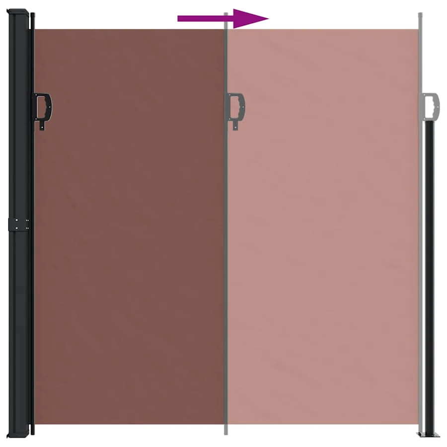 Auvent latéral rétractable marron 200x500 cm - 5