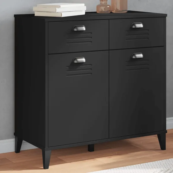Buffet VIKEN noir 80x40x80 cm bois d'ingénierie