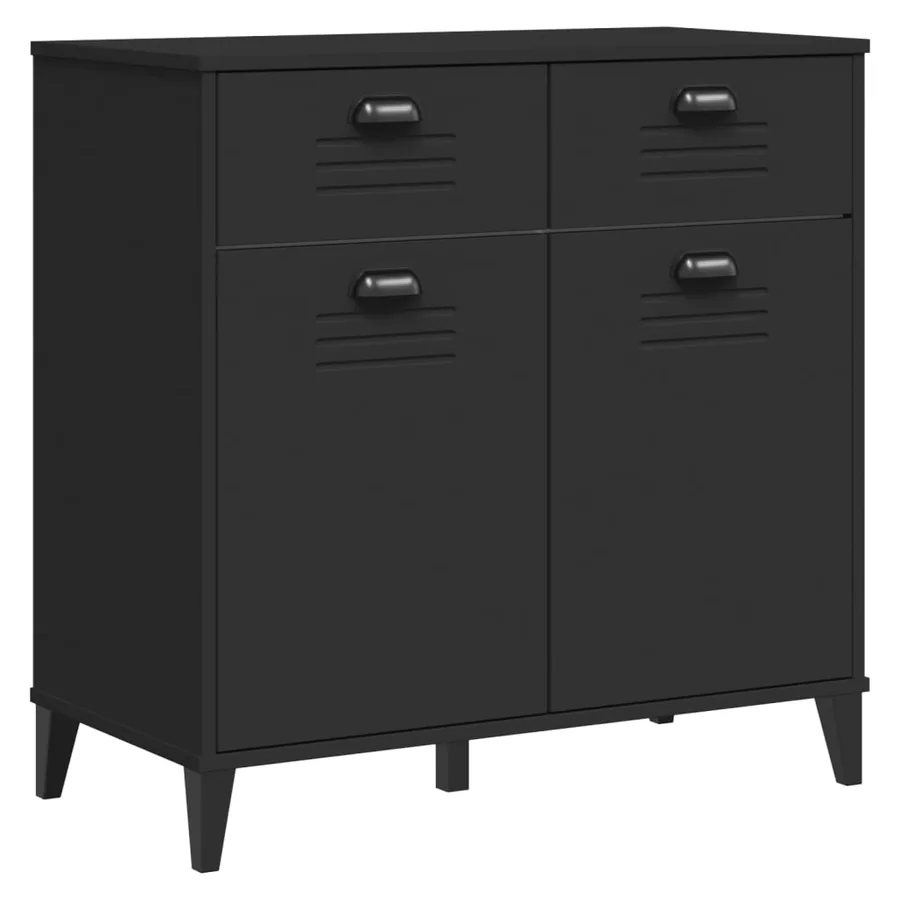 Buffet VIKEN noir 80x40x80 cm bois d'ingénierie - 2