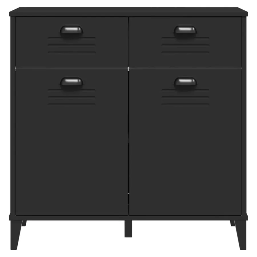 Buffet VIKEN noir 80x40x80 cm bois d'ingénierie - 6