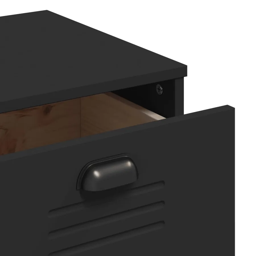Buffet VIKEN noir 80x40x80 cm bois d'ingénierie - 9