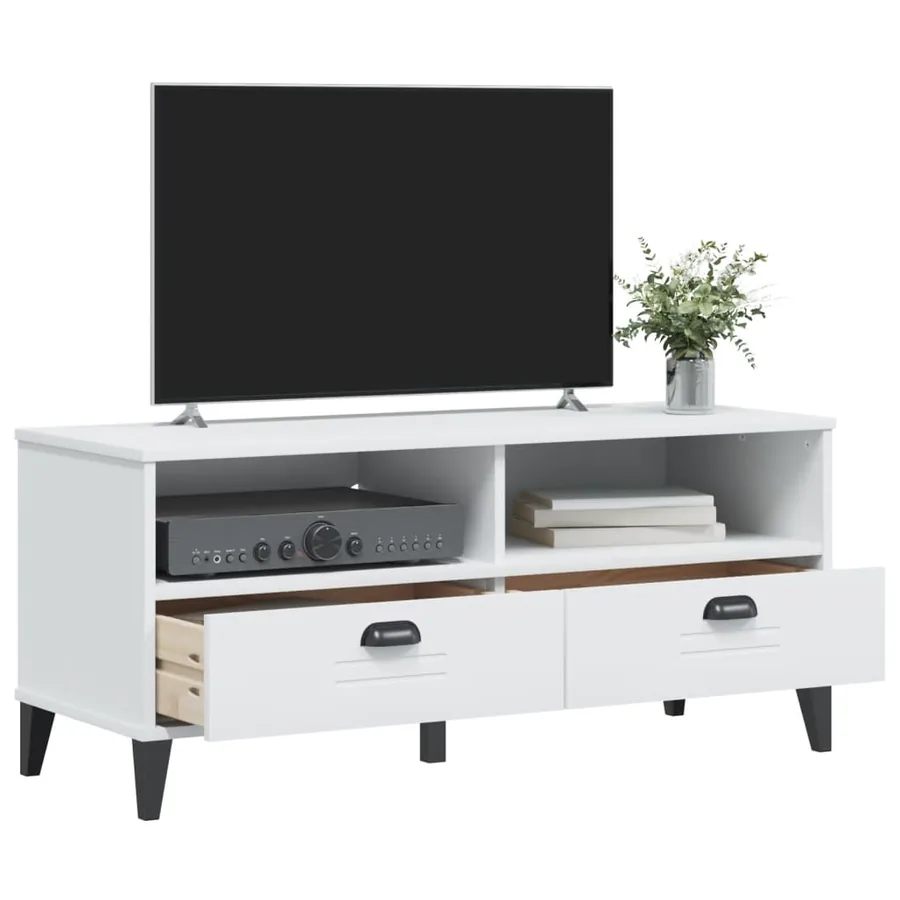 Meuble TV VIKEN blanc bois d'ingénierie - 4