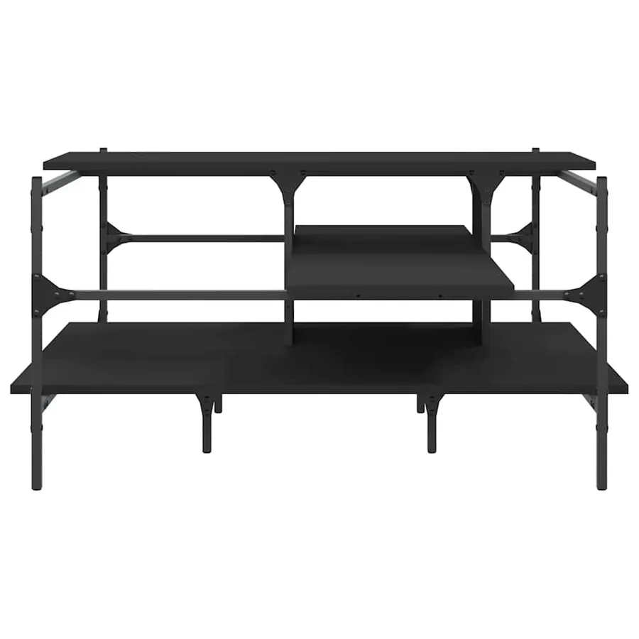 Table basse noir 100x100x48,5 cm bois d'ingénierie - 5