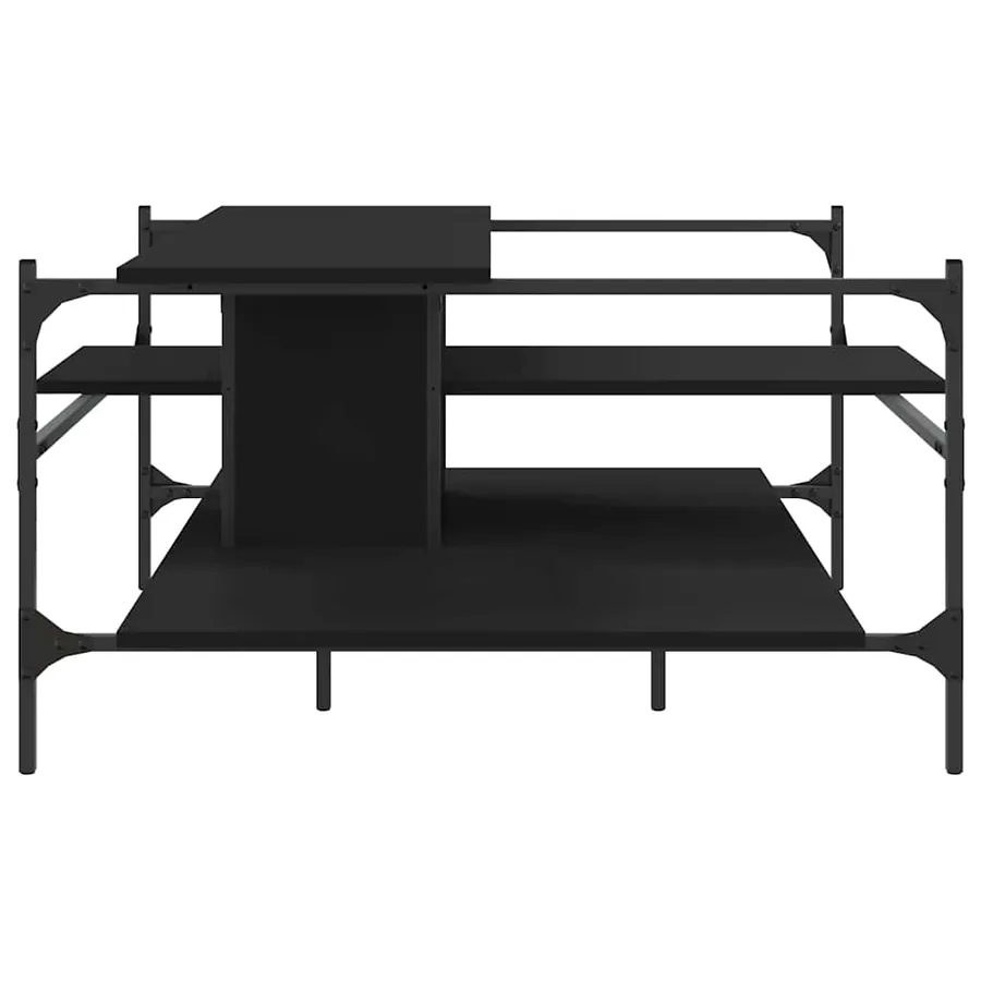 Table basse noir 100x100x48,5 cm bois d'ingénierie - 6