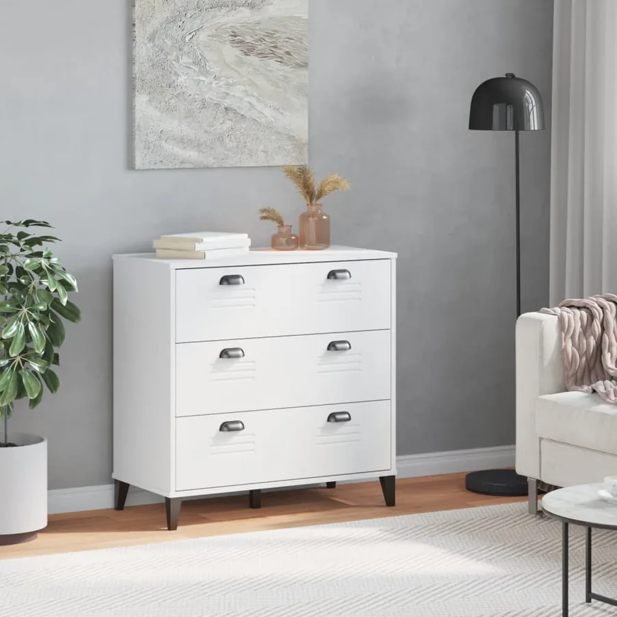 Commode VIKEN blanc bois d'ingénierie - 3