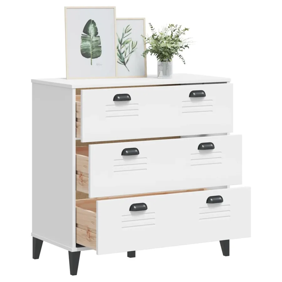 Commode VIKEN blanc bois d'ingénierie - 4